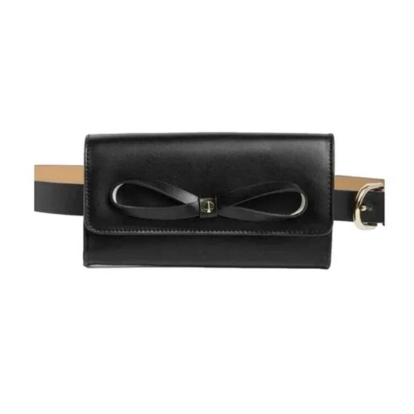 kate spade Handbags - Kate Spade New York Black Adjustable Belt Bag Bow Detail NWT
